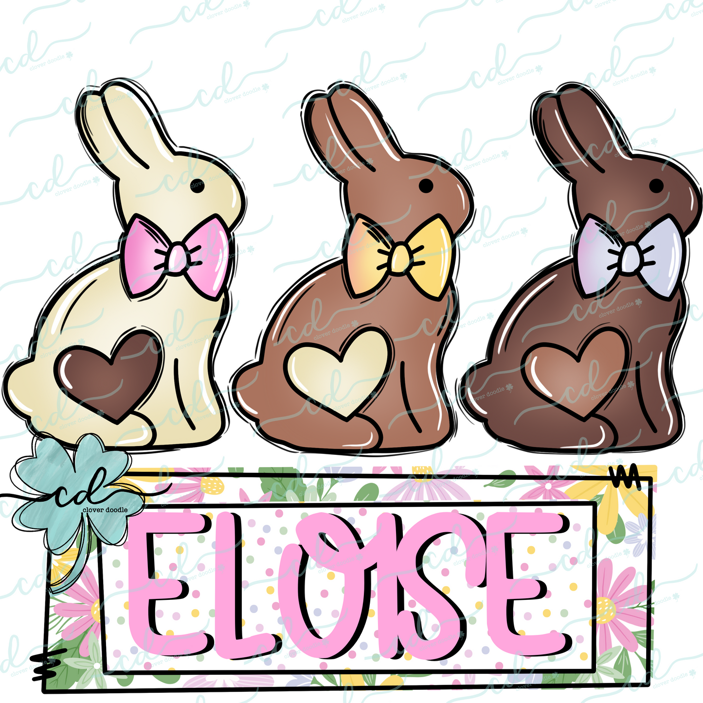 {Chocolate Bunny Trio W Nameplate- Girl}- CD