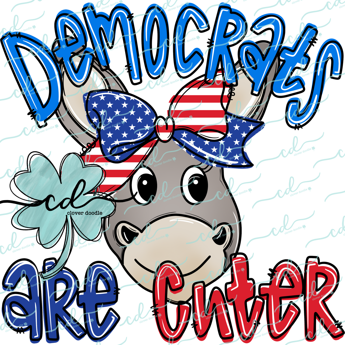 {Democrats Are Cuter- Donkey Girl W/ Bow}