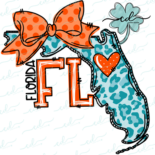 {Doodle State Florida- Aqua + Orange} - CD