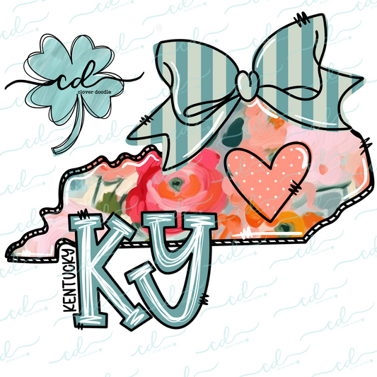 {Doodle State Kentucky- Peach Floral} - CD