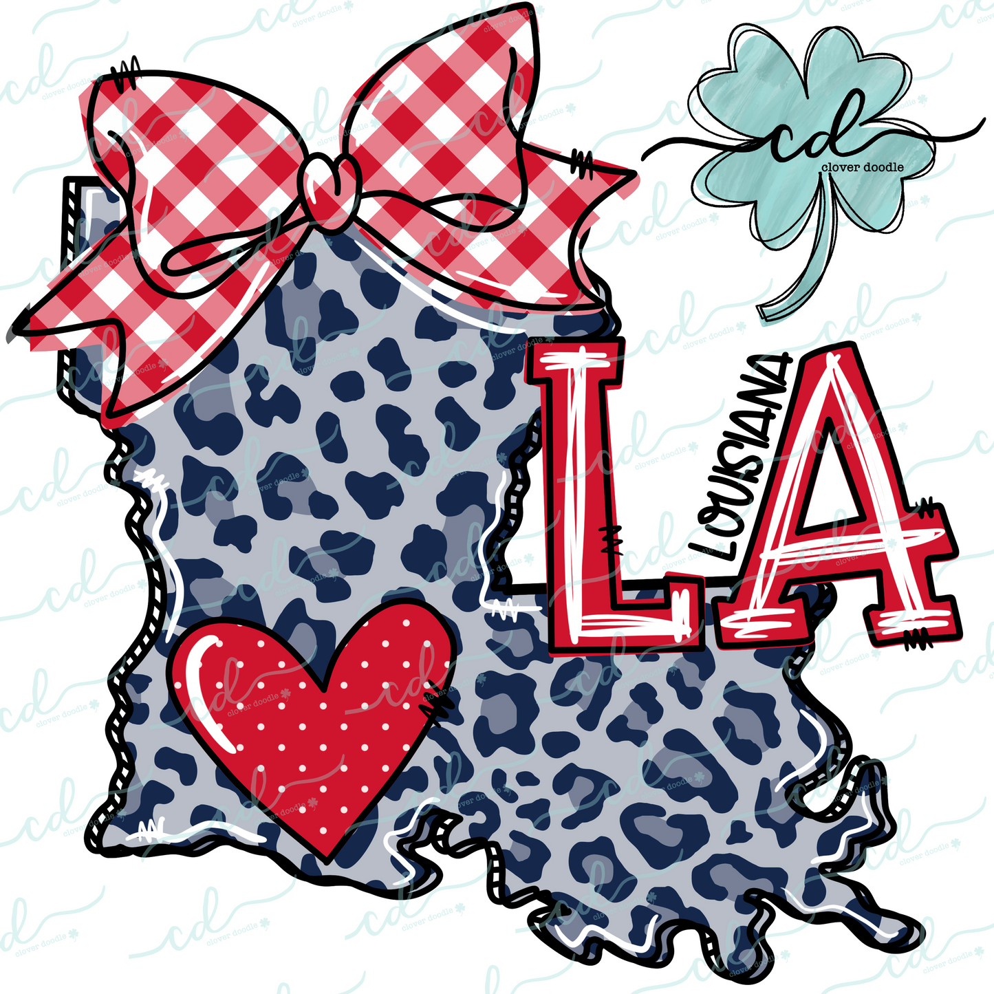 {Doodle State Louisiana- Navy + Red} - CD