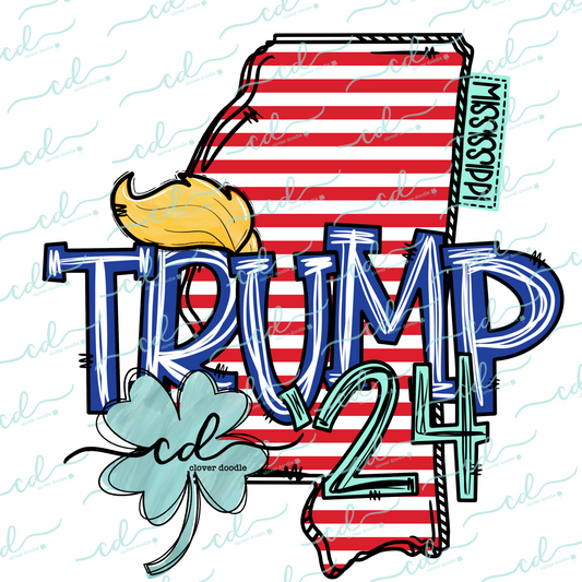 {Doodle State Mississippi Trump 24- NO Bow} - CD