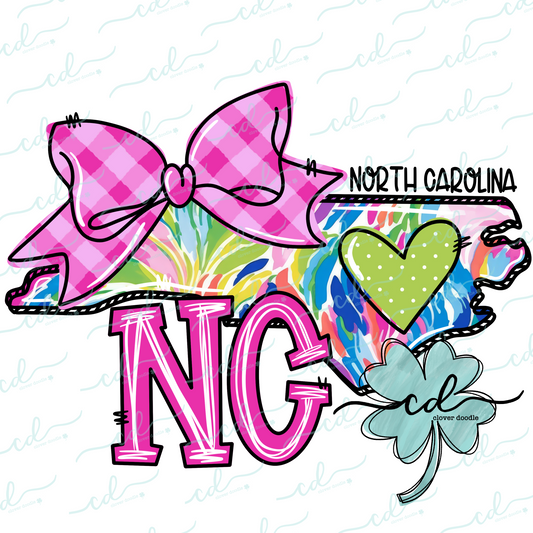{Doodle State North Carolina- Floral Pink} - CD