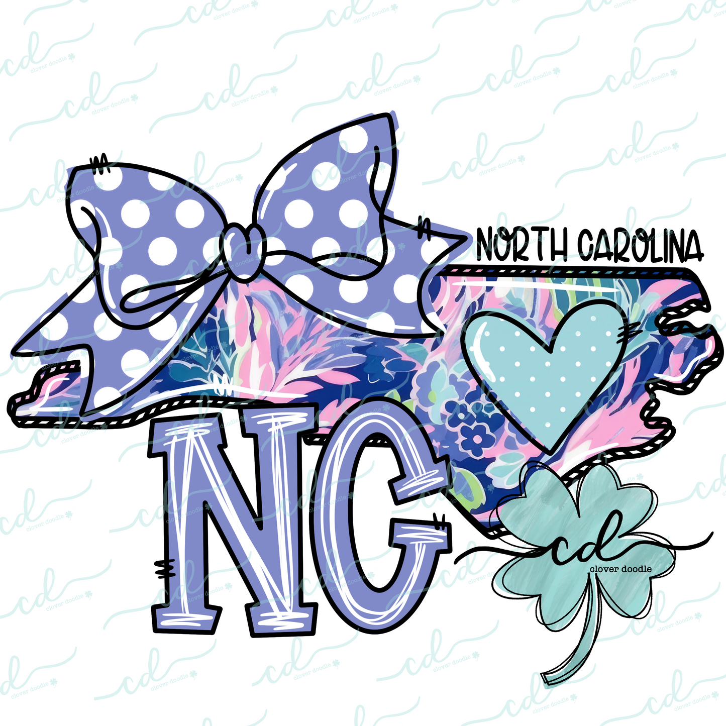{Doodle State North Carolina- Floral Purple} - CD