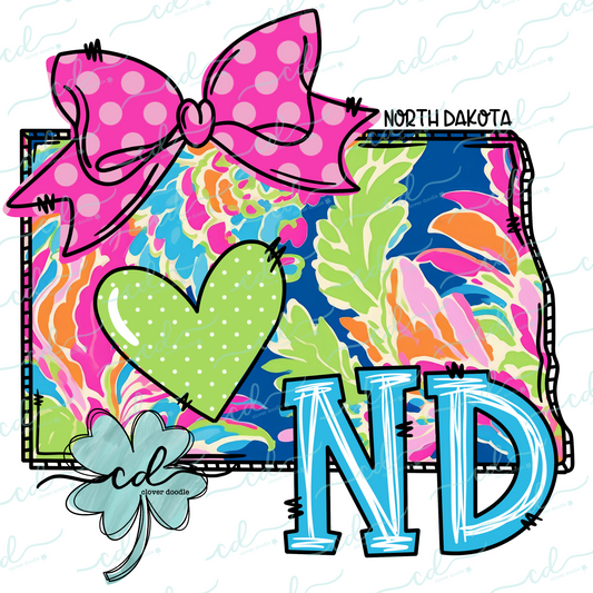 {Doodle State North Dakota- Floral}- CD