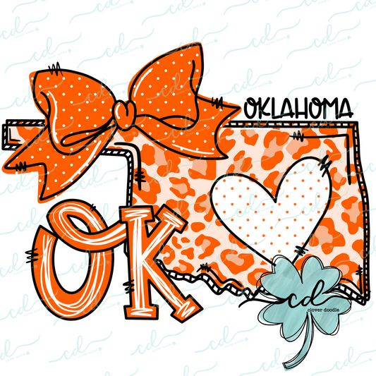 {Doodle State Oklahoma- Orange + White} - CD