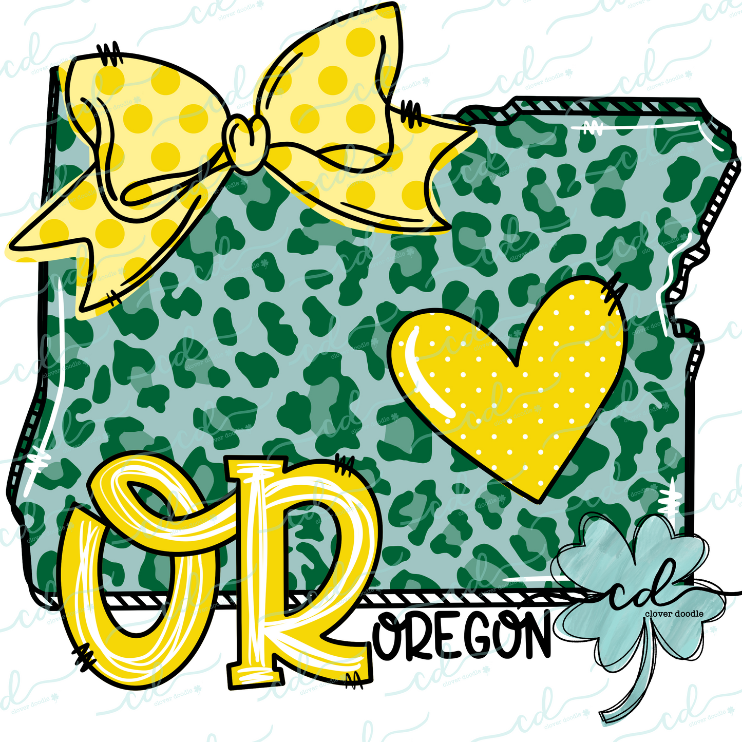 {Doodle State Oregon- Green + Yellow}- CD