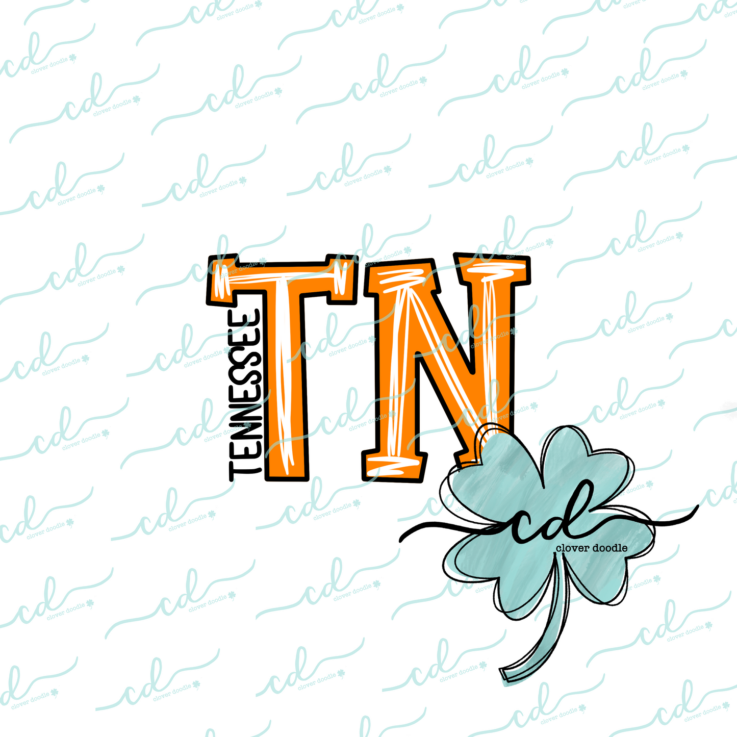 {Doodle State Tennessee Abbreviation- Orange} - CD