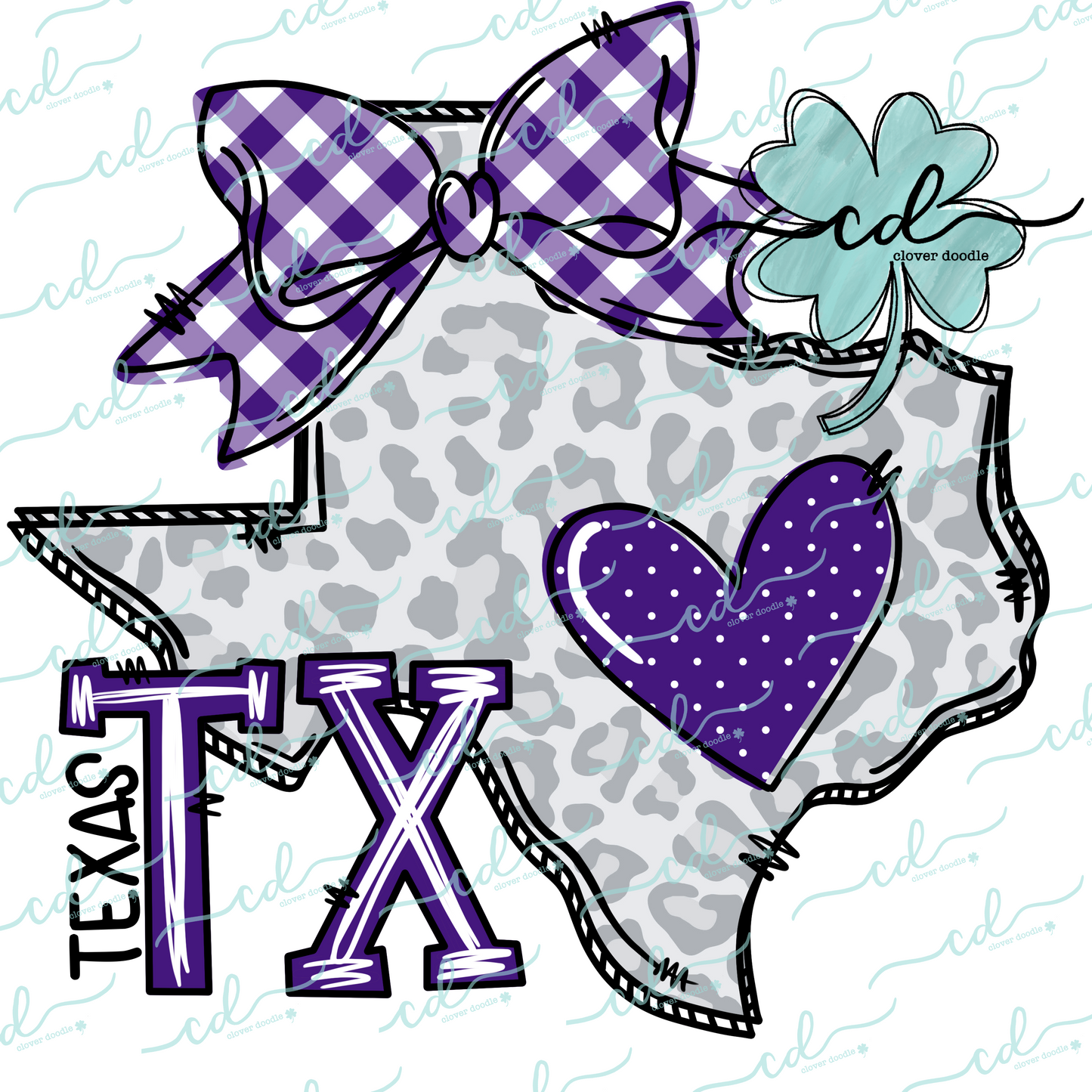 {Doodle State Texas- Purple + White} - CD