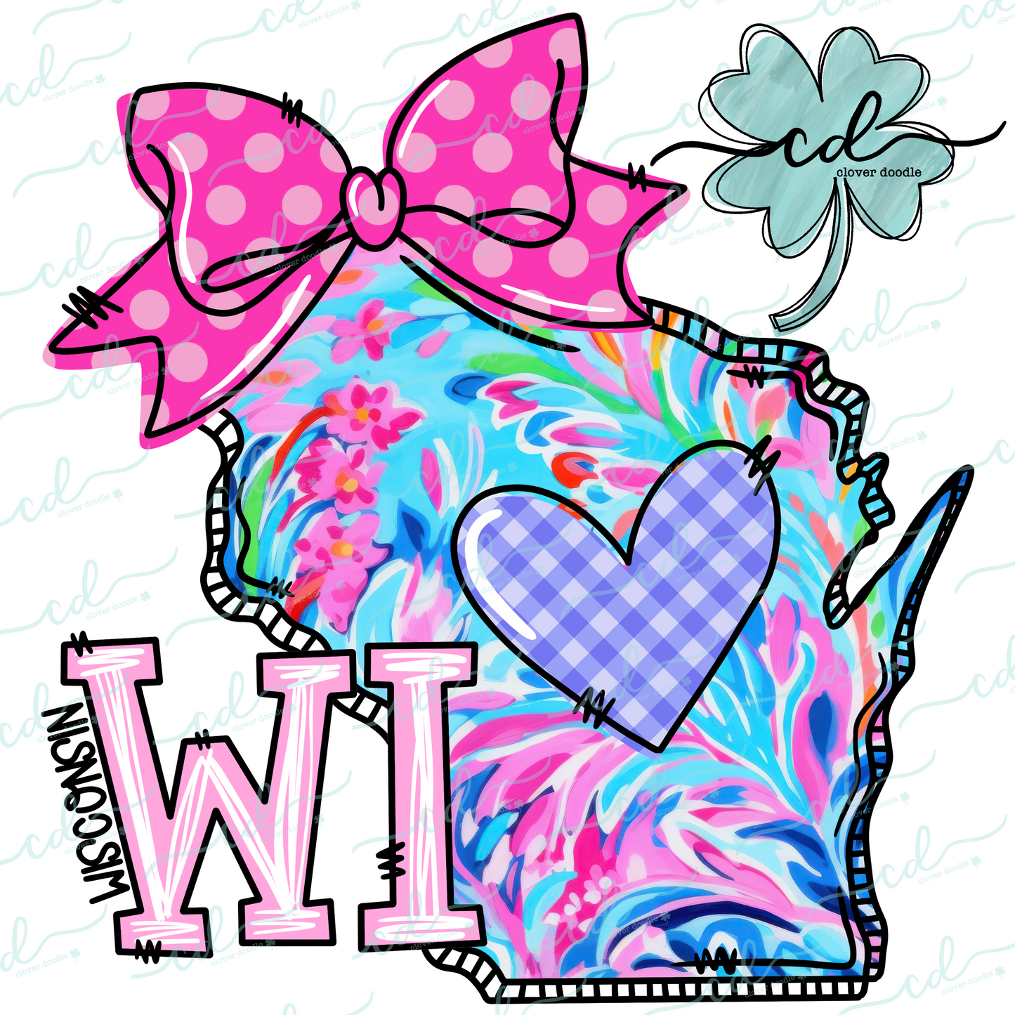 {Doodle State Wisconsin- Floral}- CD