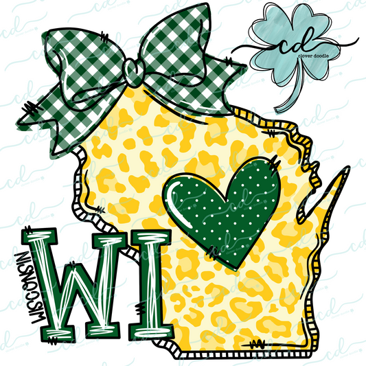 {Doodle State Wisconsin- Green + Yellow}- CD