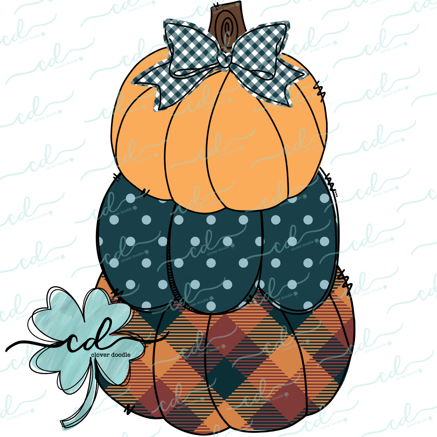 {Fall Plaid Stacked Pumpkins} - CD