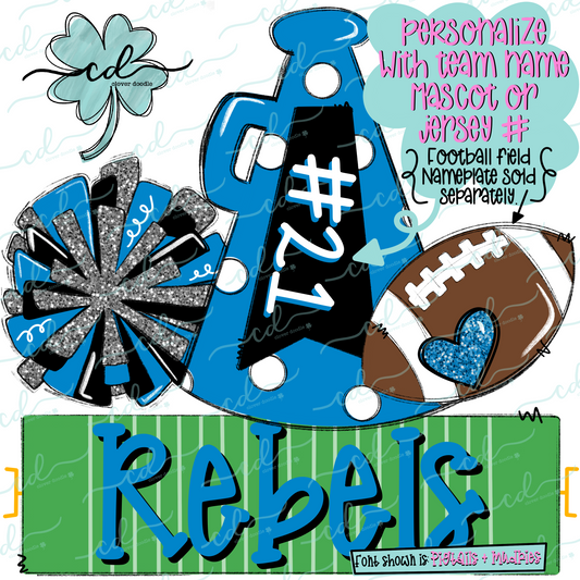 {Football Cheer Trio- Light Blue + Black} - CD