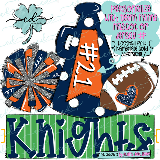 {Football Cheer Trio- Navy Blue + Orange} - CD
