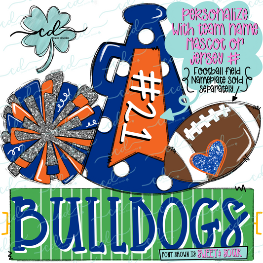 {Football Cheer Trio- Royal Blue + Orange} - CD