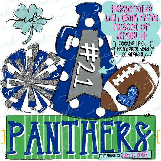 {Football Cheer Trio- Royal Blue + White} - CD