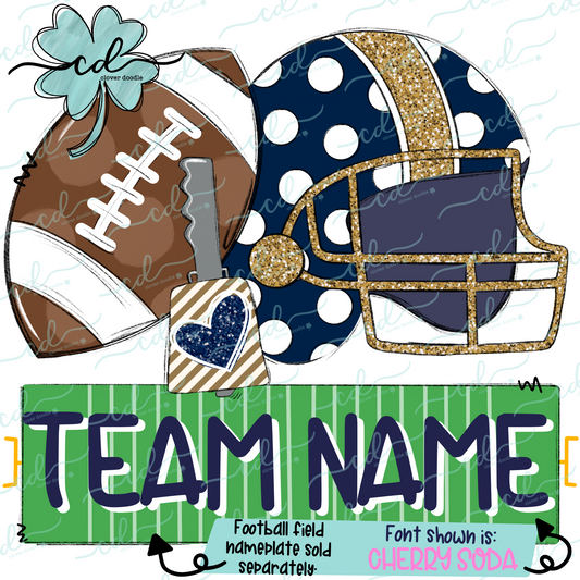 {Football Fan Trio- Girl- Navy Blue + Gold} - CD