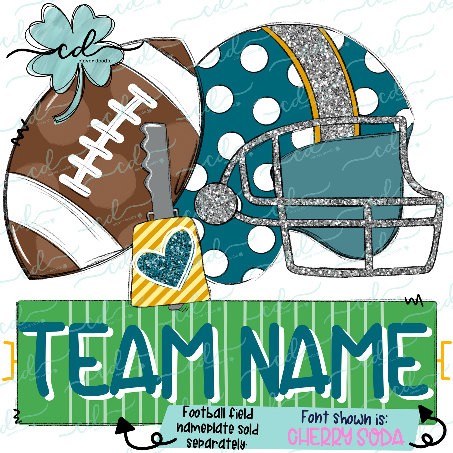 {Football Fan Trio- Girl- Teal + Gold} - CD