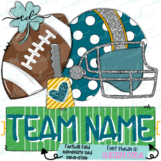 {Football Fan Trio- Girl- Teal + Gold} - CD