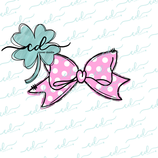 {Girly Pink Polka Dot Bow- Add On} - CD