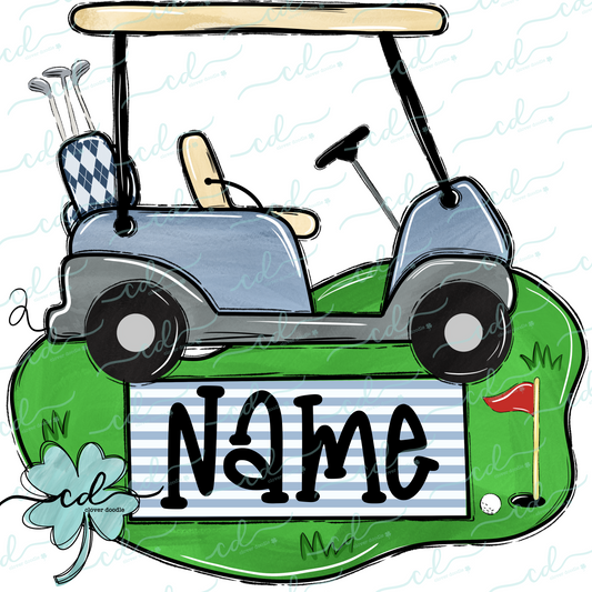 {Golf Cart W/Grass Nameplate- Boy} - CD