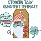 {Jolly Blue Santa, Brown Skin- Stocking Tag Template} - CD
