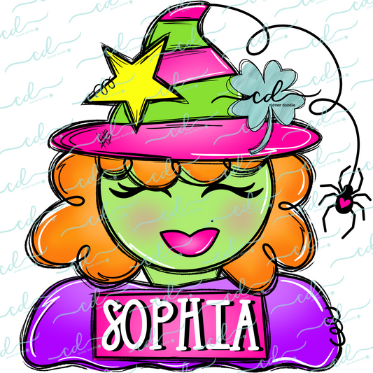 {Neon Halloween Witch W/ Nameplate} - CD