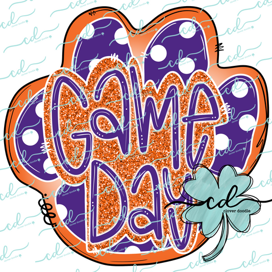 {Paw Print Game Day- Purple + Orange} - CD