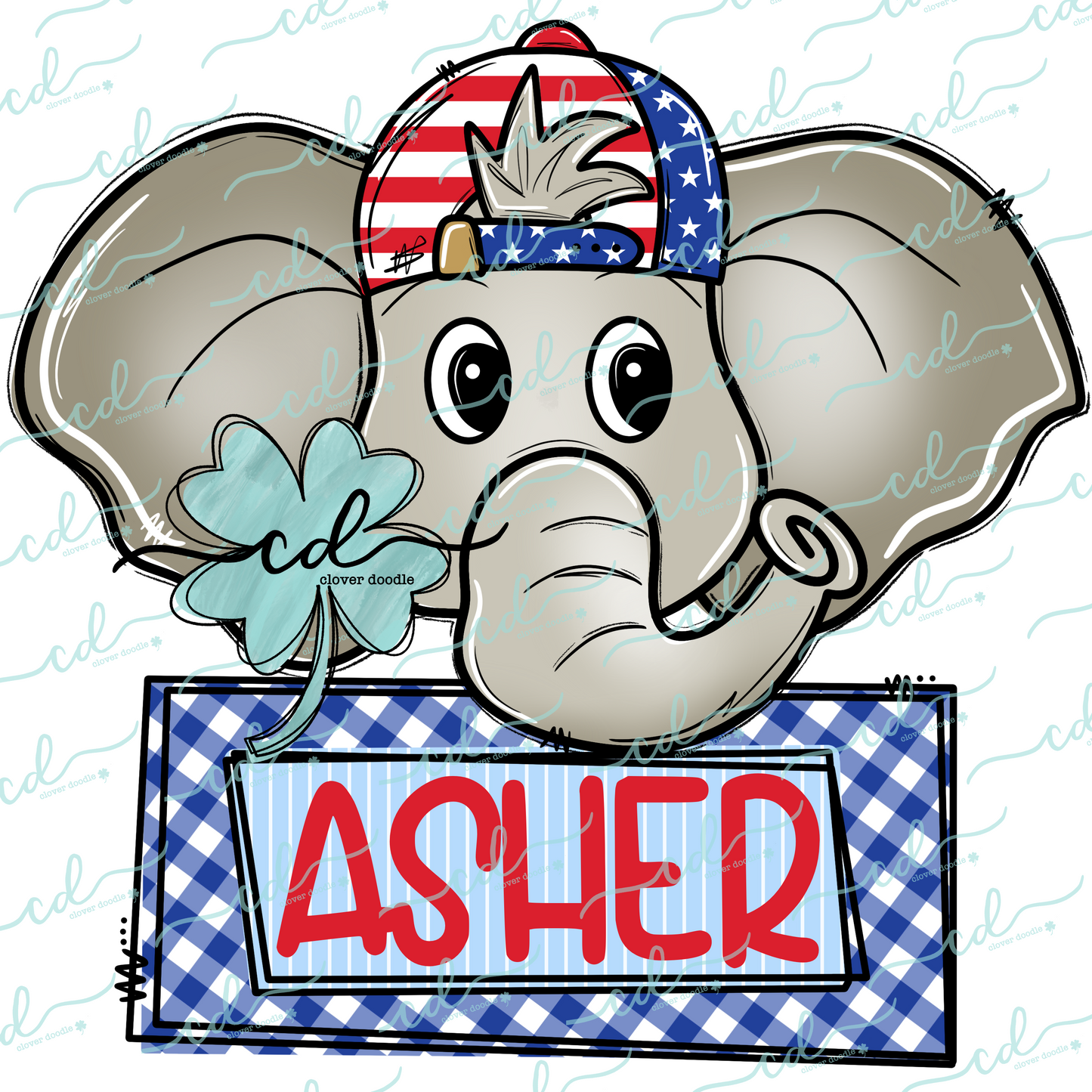 {Republican Elephant- Boy W/ Ball Cap + Nameplate}