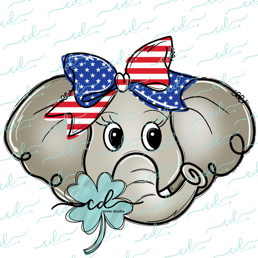 {Republican Elephant- Girl W/ Bow}