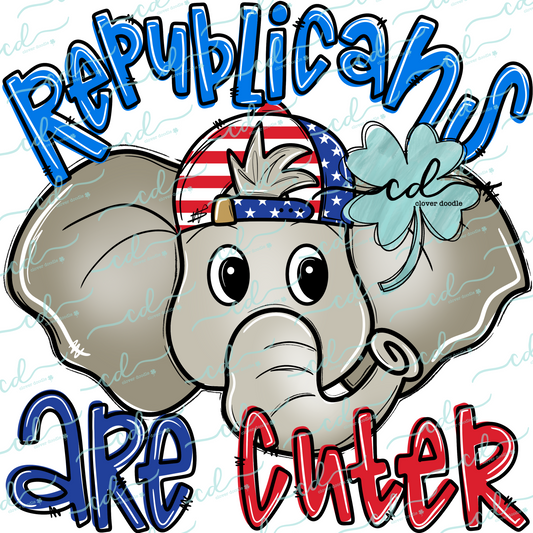 {Republicans Are Cuter- Elephant Boy W/ Ball Cap}