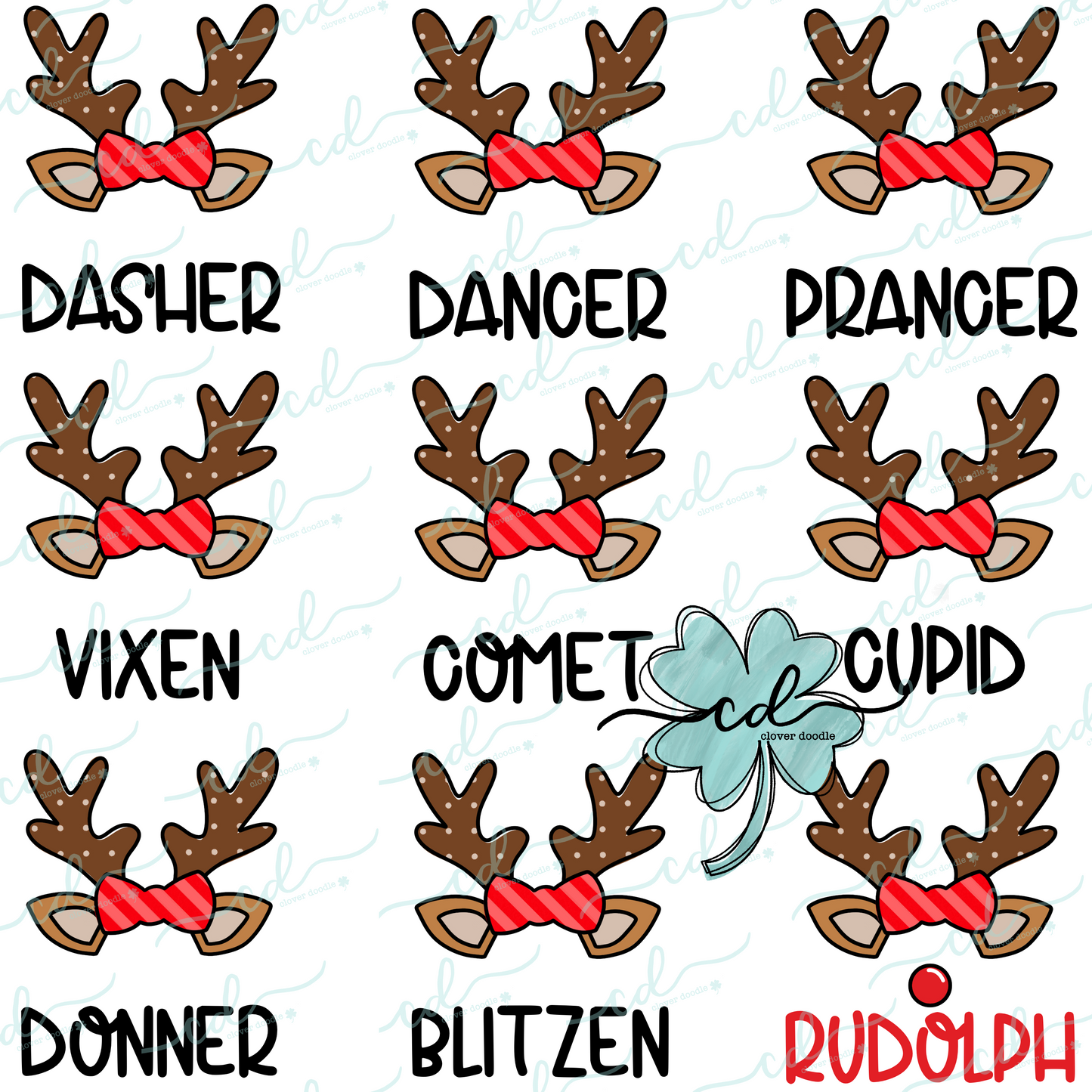 {Santa's Reindeer W/Bows} - CD