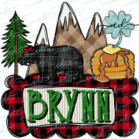 {Smoky Mountain Doodle Scene W/ Nameplate- Girl}