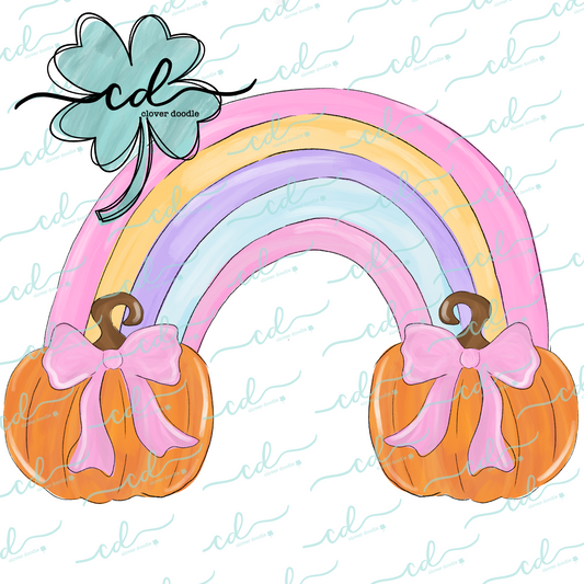 {Soft Pastels Watercolor Fall Rainbow} - CD