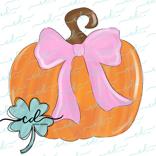 {Soft Watercolor Pumpkin W/ Bow} - CD