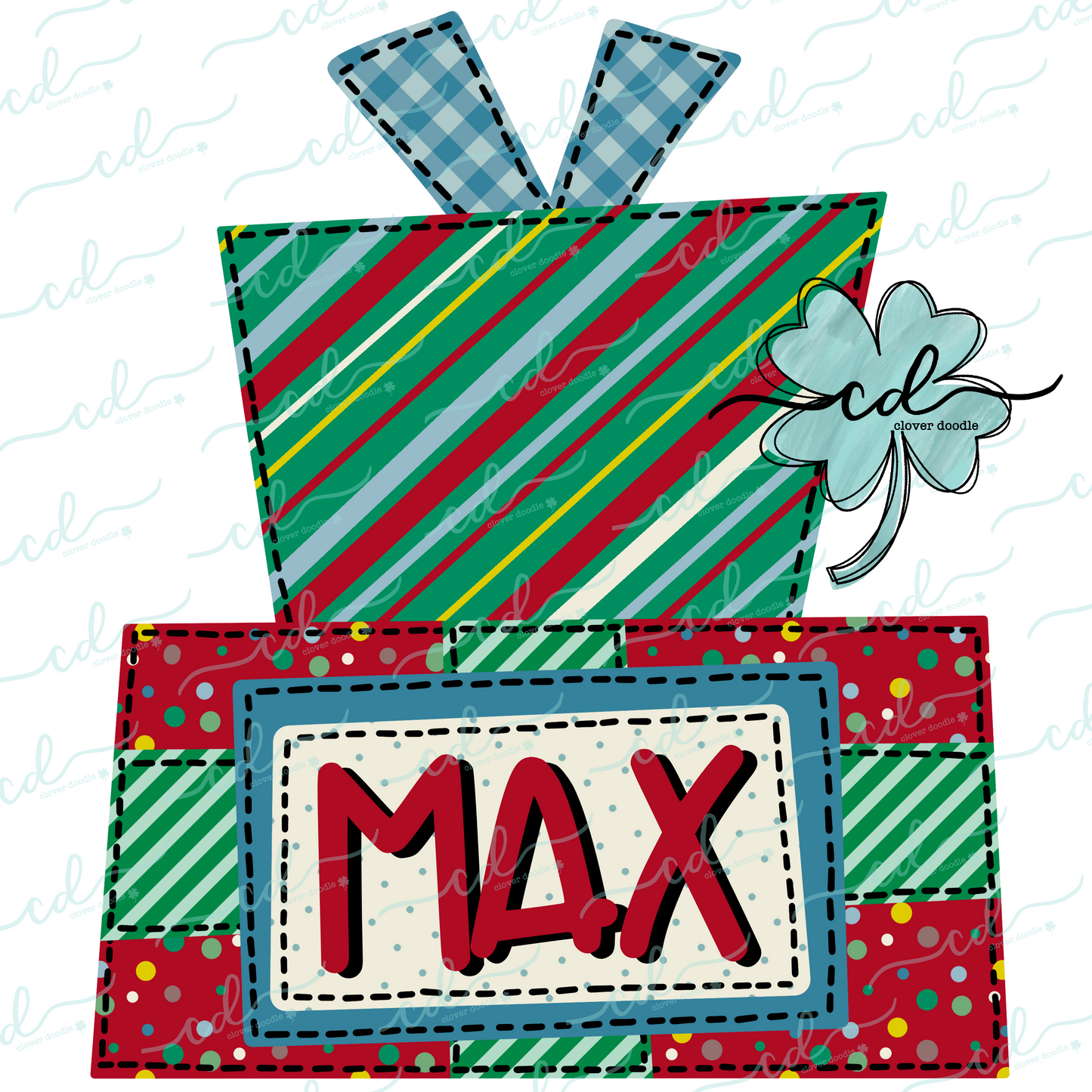 {Stacked Christmas Gifts W/Nameplate- Boy} - CD