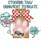 {Burlap Pink Paw Print W/Bow- Stocking Tag Template} - CD