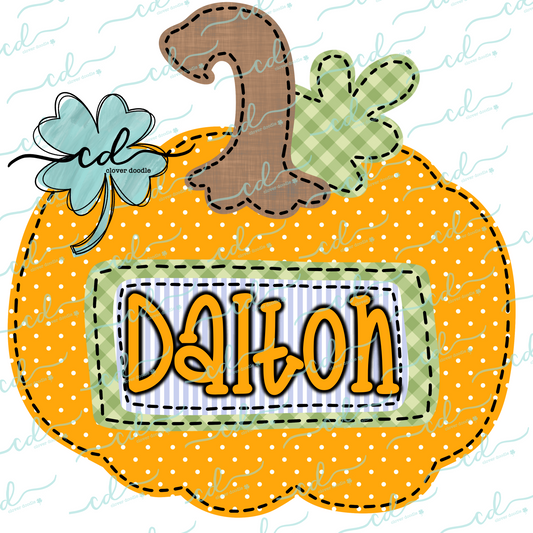 {Sweet Fall Pumpkin W/ Nameplate}