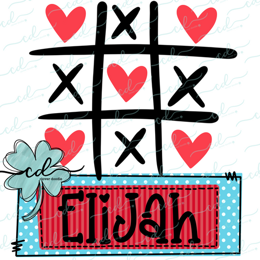 {Valentine Tic Tac Toe W/Nameplate- Blue} - CD
