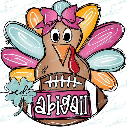 {Turkey W/ Bow, Football, + Nameplate}