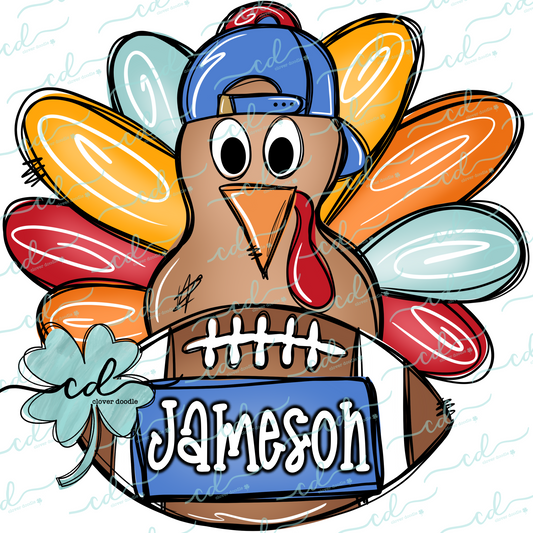 {Turkey W/ Ball Cap, Football + Nameplate}