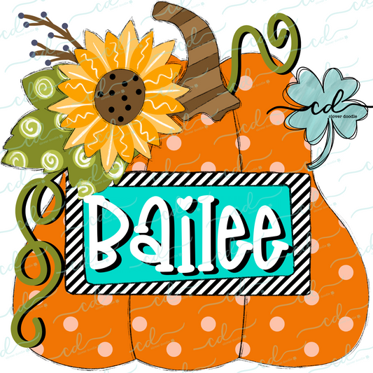 {Whimsy Sunflower Pumpkin W/Nameplate} - CD