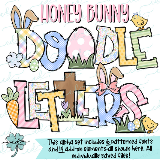 {Honey Bunny- Doodle Letters Alpha Set} - CD