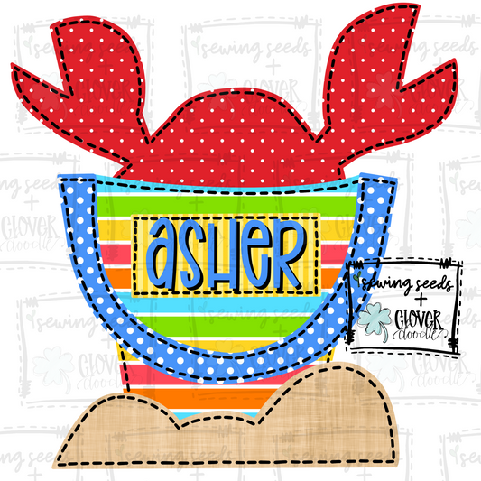 {Beach Crab In Sand Pail- Boy}  SS+CD