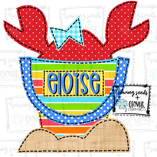 {Beach Crab In Sand Pail- Girl}  SS+CD