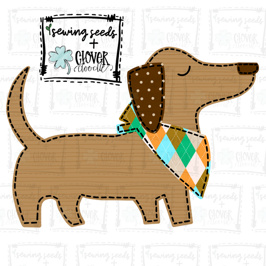 {Dachshund Dog W/Bandana- Boy} SS+CD