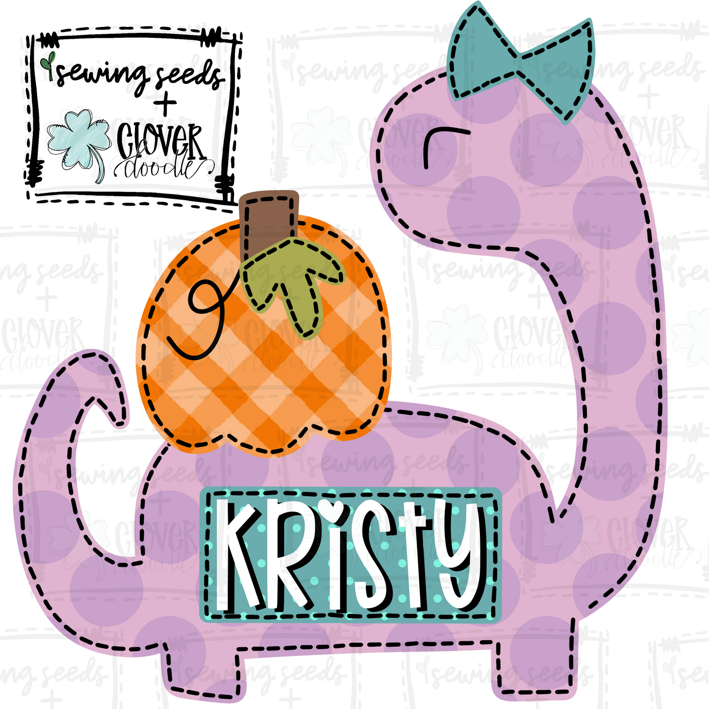 {Fall Dino W/Pumpkin + Nameplate- Girl} SS+CD