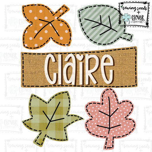 {Fall Leaves With Nameplate- Girl} SS+CD