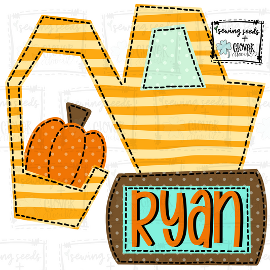 {Fall Pumpkin Excavator W/Nameplate} SS+CD