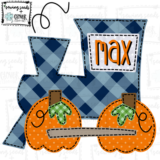 {Fall Pumpkin Train W/Nameplate Window} SS+CD